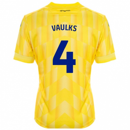 Kandiny Enfant Maillot Will Vaulks #4 Jaune Tenues Domicile 2024/25 T-Shirt