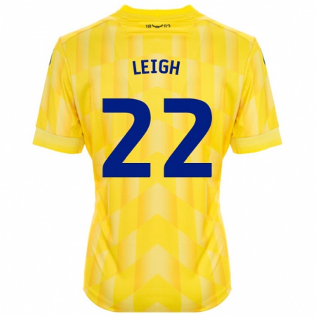 Kandiny Enfant Maillot Greg Leigh #22 Jaune Tenues Domicile 2024/25 T-Shirt