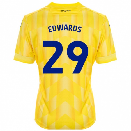 Kandiny Enfant Maillot Kyle Edwards #29 Jaune Tenues Domicile 2024/25 T-Shirt