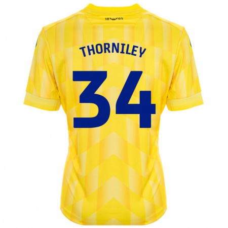 Kandiny Enfant Maillot Jordan Thorniley #34 Jaune Tenues Domicile 2024/25 T-Shirt