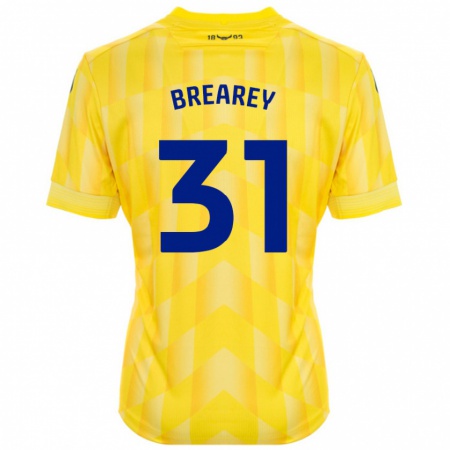 Kandiny Enfant Maillot Eddie Brearey #31 Jaune Tenues Domicile 2024/25 T-Shirt