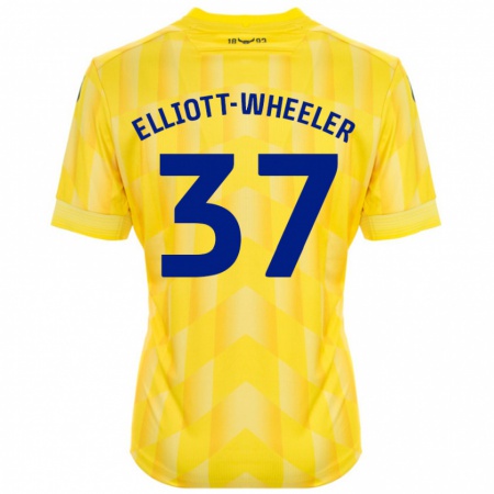 Kandiny Enfant Maillot Aidan Elliott-Wheeler #37 Jaune Tenues Domicile 2024/25 T-Shirt