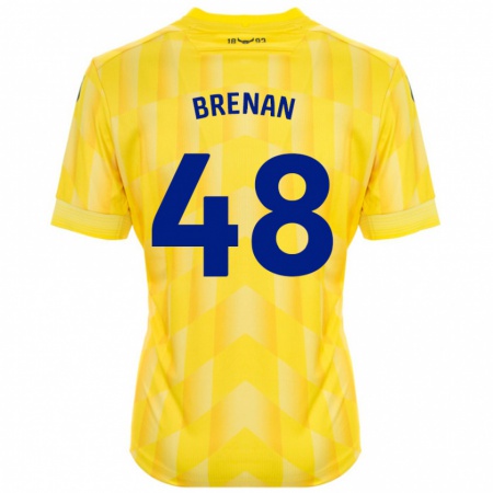 Kandiny Enfant Maillot Tobias Brenan #48 Jaune Tenues Domicile 2024/25 T-Shirt