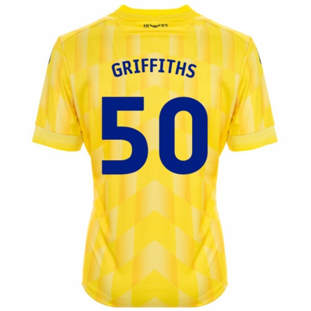 Kandiny Enfant Maillot Louis Griffiths #50 Jaune Tenues Domicile 2024/25 T-Shirt