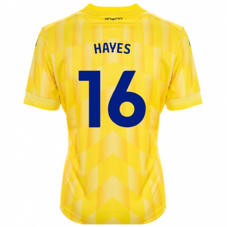 Kandiny Enfant Maillot Georgia Hayes #16 Jaune Tenues Domicile 2024/25 T-Shirt