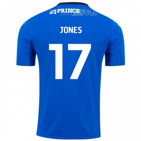 Kandiny Enfant Maillot Ricky-Jade Jones #17 Bleu Blanc Tenues Domicile 2024/25 T-Shirt