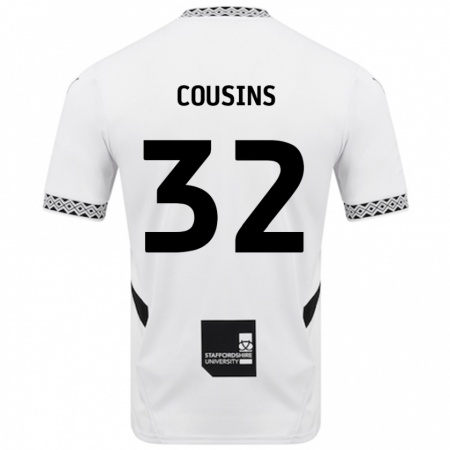 Kandiny Enfant Maillot Logan Cousins #32 Blanc Tenues Domicile 2024/25 T-Shirt