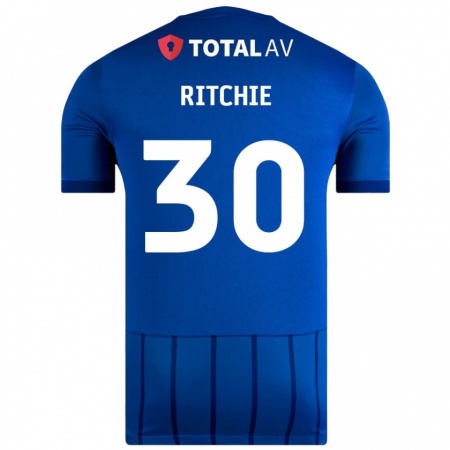 Kandiny Enfant Maillot Matt Ritchie #30 Bleu Tenues Domicile 2024/25 T-Shirt