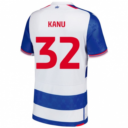 Kandiny Enfant Maillot Abraham Kanu #32 Bleu Blanc Tenues Domicile 2024/25 T-Shirt