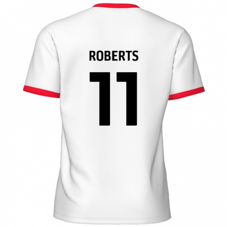 Kandiny Enfant Maillot Jordan Roberts #11 Blanc Rouge Tenues Domicile 2024/25 T-Shirt