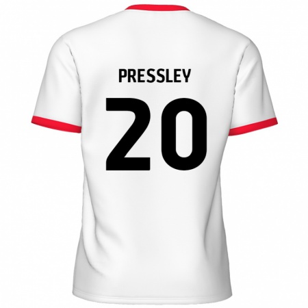 Kandiny Enfant Maillot Aaron Pressley #20 Blanc Rouge Tenues Domicile 2024/25 T-Shirt