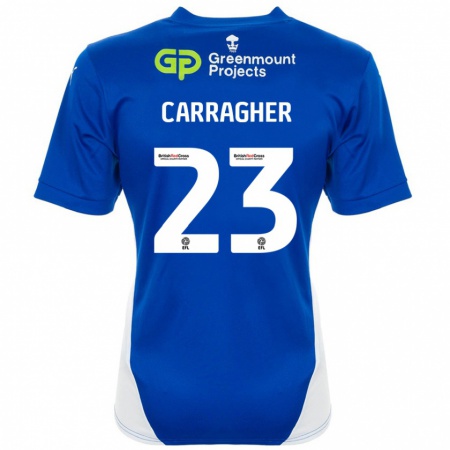 Kandiny Enfant Maillot James Carragher #23 Bleu Blanc Tenues Domicile 2024/25 T-Shirt