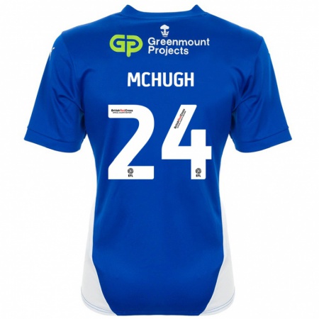 Kandiny Enfant Maillot Harry Mchugh #24 Bleu Blanc Tenues Domicile 2024/25 T-Shirt