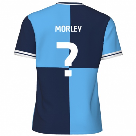 Kandiny Enfant Maillot Aaron Morley #0 Bleu Ciel Bleu Foncé Tenues Domicile 2024/25 T-Shirt