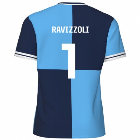 Kandiny Enfant Maillot Franco Ravizzoli #1 Bleu Ciel Bleu Foncé Tenues Domicile 2024/25 T-Shirt