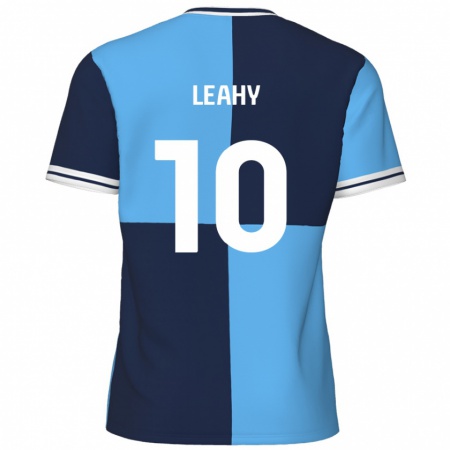 Kandiny Enfant Maillot Luke Leahy #10 Bleu Ciel Bleu Foncé Tenues Domicile 2024/25 T-Shirt