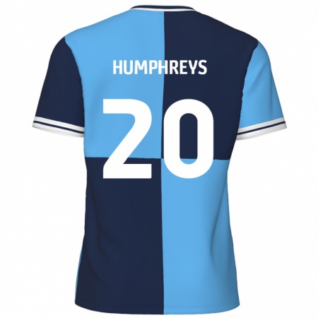 Kandiny Enfant Maillot Cameron Humphreys #20 Bleu Ciel Bleu Foncé Tenues Domicile 2024/25 T-Shirt