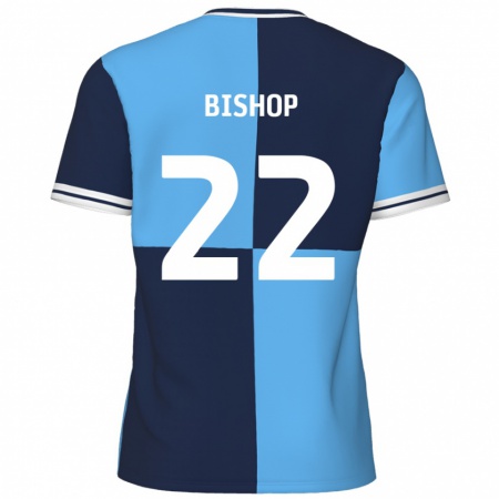 Kandiny Enfant Maillot Nathan Bishop #22 Bleu Ciel Bleu Foncé Tenues Domicile 2024/25 T-Shirt