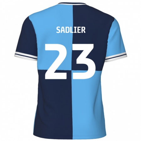 Kandiny Enfant Maillot Kieran Sadlier #23 Bleu Ciel Bleu Foncé Tenues Domicile 2024/25 T-Shirt