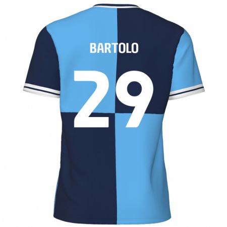 Kandiny Enfant Maillot Jaiden Bartolo #29 Bleu Ciel Bleu Foncé Tenues Domicile 2024/25 T-Shirt