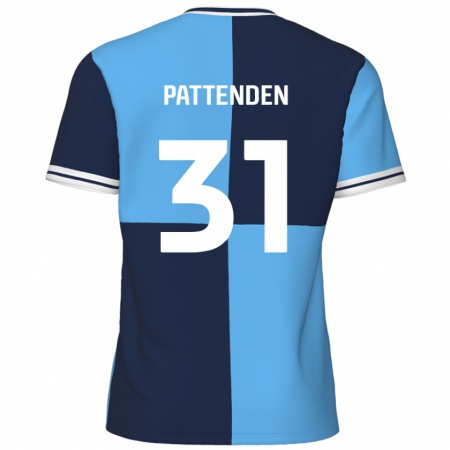 Kandiny Enfant Maillot Jasper Pattenden #31 Bleu Ciel Bleu Foncé Tenues Domicile 2024/25 T-Shirt