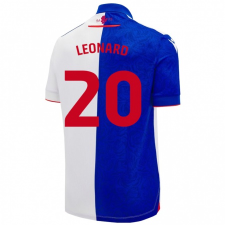 Kandiny Enfant Maillot Harry Leonard #20 Bleu Ciel Blanc Tenues Domicile 2024/25 T-Shirt