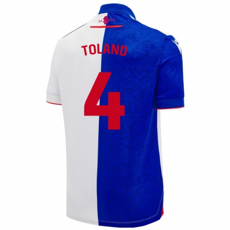 Kandiny Enfant Maillot Tyler Toland #4 Bleu Ciel Blanc Tenues Domicile 2024/25 T-Shirt