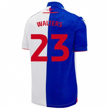 Kandiny Enfant Maillot Georgia Walters #23 Bleu Ciel Blanc Tenues Domicile 2024/25 T-Shirt