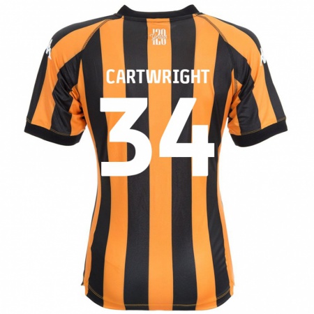 Kandiny Enfant Maillot Harvey Cartwright #34 Noir Ambre Tenues Domicile 2024/25 T-Shirt