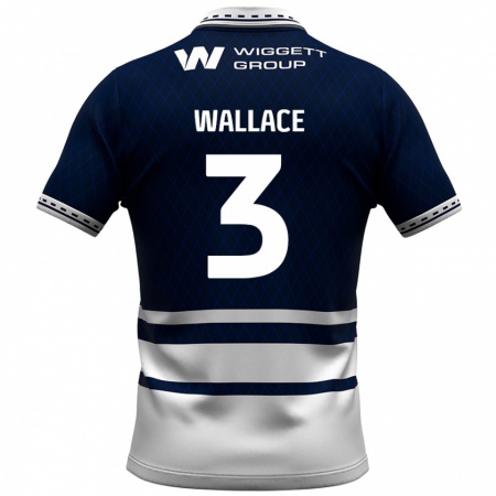 Kandiny Enfant Maillot Murray Wallace #3 Bleu Marine Blanc Tenues Domicile 2024/25 T-Shirt