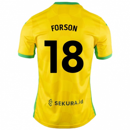 Kandiny Enfant Maillot Amankwah Forson #18 Jaune Vert Tenues Domicile 2024/25 T-Shirt