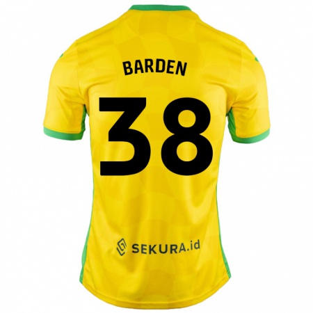 Kandiny Enfant Maillot Daniel Barden #38 Jaune Vert Tenues Domicile 2024/25 T-Shirt