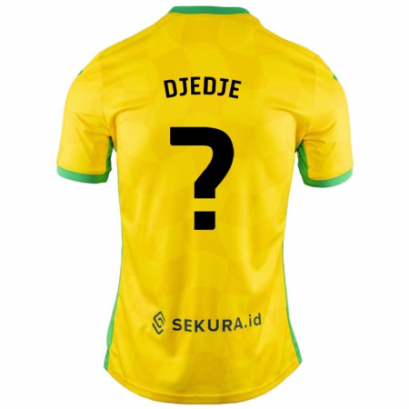 Kandiny Enfant Maillot Uriah Djedje #0 Jaune Vert Tenues Domicile 2024/25 T-Shirt