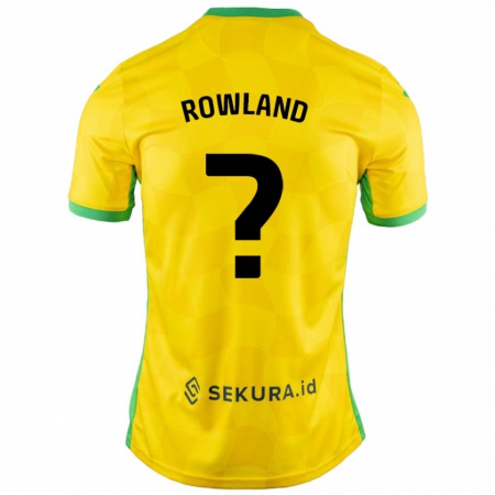 Kandiny Enfant Maillot Sonny Rowland #0 Jaune Vert Tenues Domicile 2024/25 T-Shirt