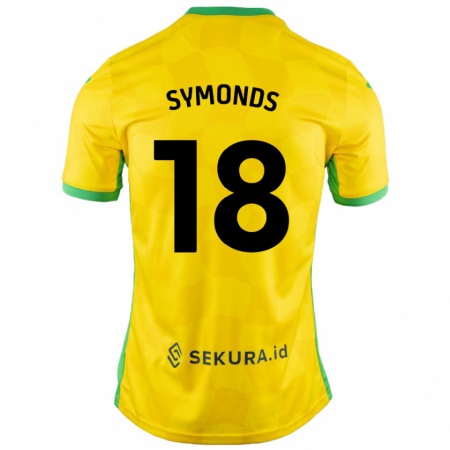 Kandiny Enfant Maillot Freya Symonds #18 Jaune Vert Tenues Domicile 2024/25 T-Shirt