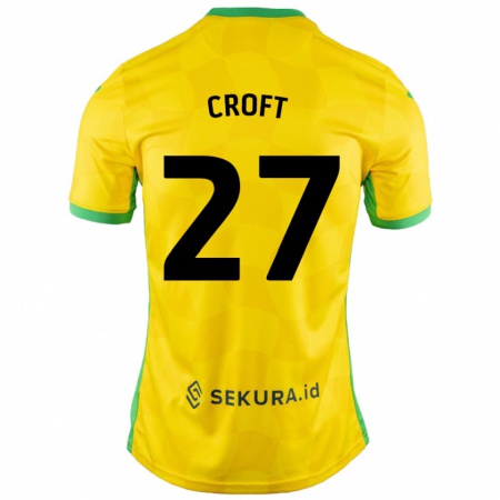 Kandiny Enfant Maillot Mary Croft #27 Jaune Vert Tenues Domicile 2024/25 T-Shirt