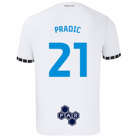 Kandiny Enfant Maillot James Pradic #21 Blanc Tenues Domicile 2024/25 T-Shirt