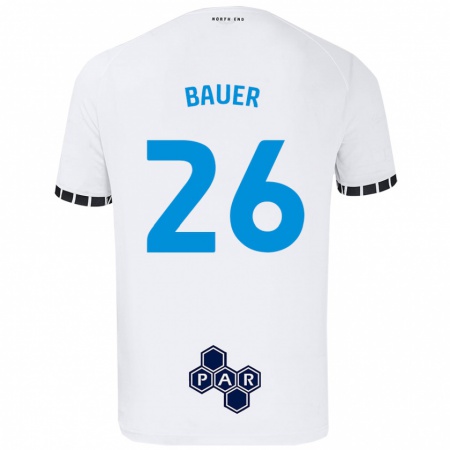 Kandiny Enfant Maillot Patrick Bauer #26 Blanc Tenues Domicile 2024/25 T-Shirt