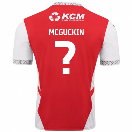 Kandiny Enfant Maillot Ciaran Mcguckin #0 Rouge Blanc Tenues Domicile 2024/25 T-Shirt