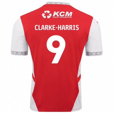 Kandiny Enfant Maillot Jonson Clarke-Harris #9 Rouge Blanc Tenues Domicile 2024/25 T-Shirt