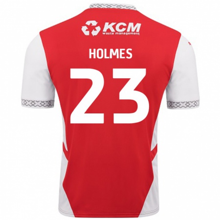 Kandiny Enfant Maillot Jack Holmes #23 Rouge Blanc Tenues Domicile 2024/25 T-Shirt