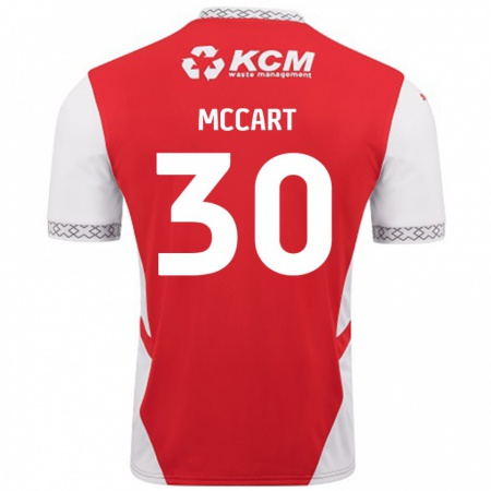 Kandiny Enfant Maillot Jamie Mccart #30 Rouge Blanc Tenues Domicile 2024/25 T-Shirt