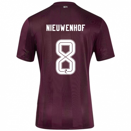 Kandiny Enfant Maillot Calem Nieuwenhof #8 Bordeaux Tenues Domicile 2024/25 T-Shirt