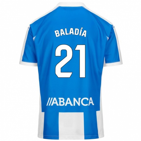 Kandiny Enfant Maillot Álvaro Baladía #21 Bleu Blanc Tenues Domicile 2024/25 T-Shirt