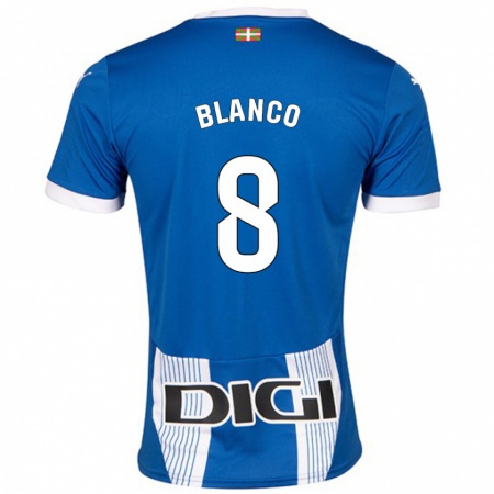 Kandiny Enfant Maillot Antonio Blanco #8 Bleu Tenues Domicile 2024/25 T-Shirt