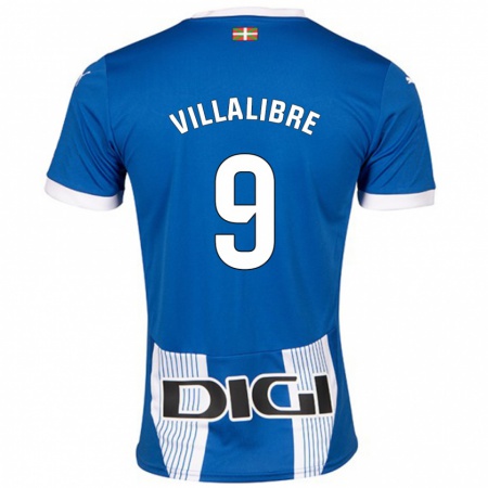 Kandiny Enfant Maillot Asier Villalibre #9 Bleu Tenues Domicile 2024/25 T-Shirt