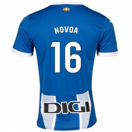 Kandiny Enfant Maillot Hugo Novoa #16 Bleu Tenues Domicile 2024/25 T-Shirt