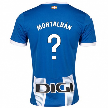 Kandiny Enfant Maillot Enrique Montalbán #0 Bleu Tenues Domicile 2024/25 T-Shirt