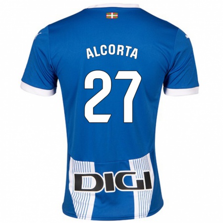 Kandiny Enfant Maillot Alaitz Alcorta #27 Bleu Tenues Domicile 2024/25 T-Shirt