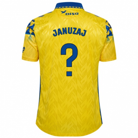 Kandiny Enfant Maillot Adnan Januzaj #0 Jaune Bleu Tenues Domicile 2024/25 T-Shirt